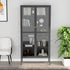 Lady Jillian -  Display Cabinet Anthracite 90x40x180 cm Steel and Tempered Glass